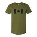 Olive Cotton T-Shirt with Black Canada Flag