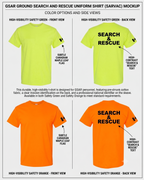 High Visibility Ground Search & Rescue (GSAR) T-Shirt | Volunteer Apparel
